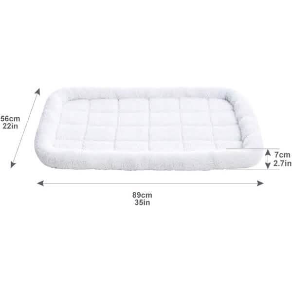 Panier pour animaux de compagnie Amazon Basics avec traversin rembourré en fausse fourrure Sherpa