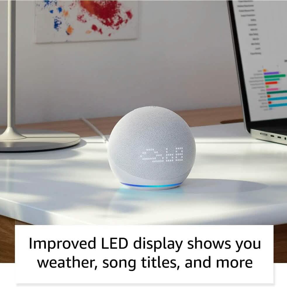 Amazon Echo Dot (5th Gen) with Clock  (Refurbished)