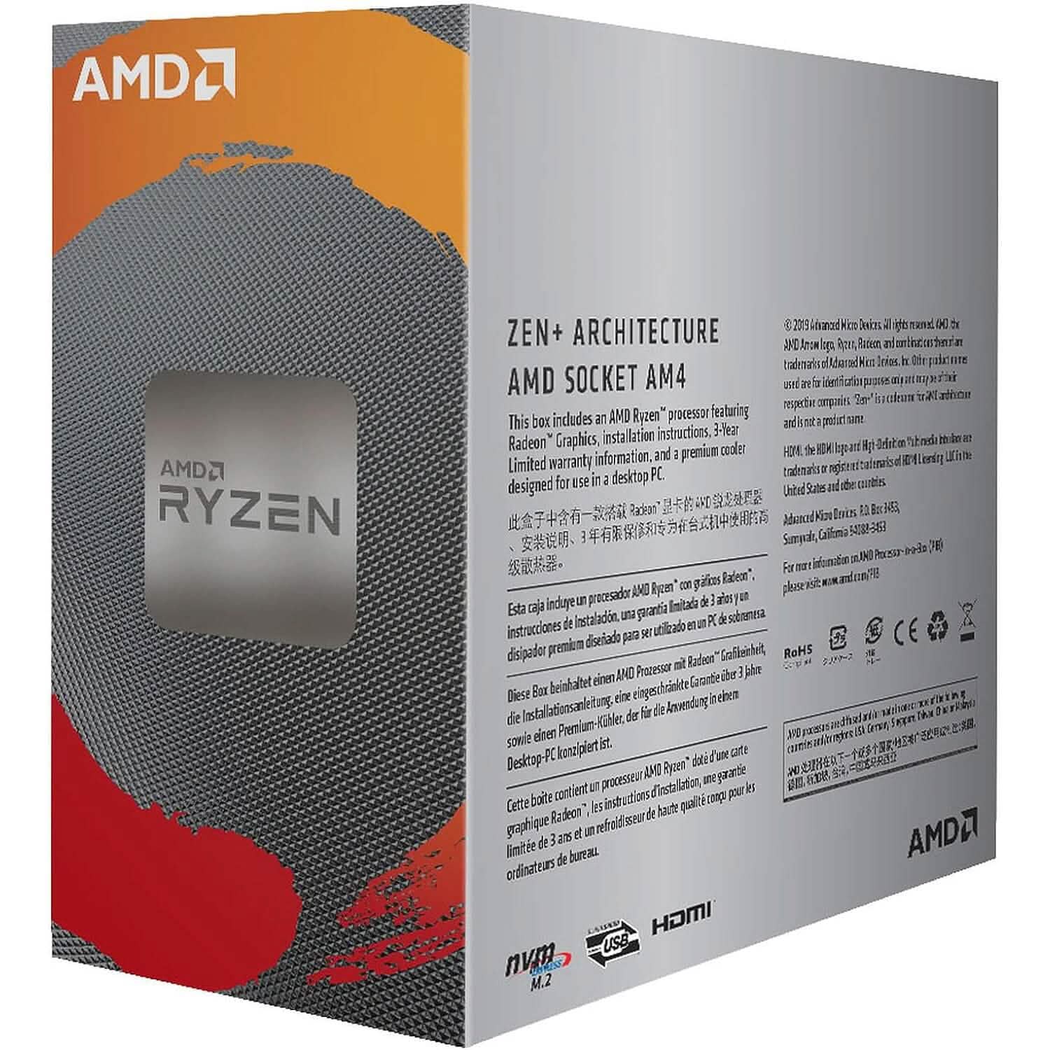 AMD Ryzen 3 3200G 4-Core Unlocked Desktop Processor with Radeon Graphics  (Refurbished)
