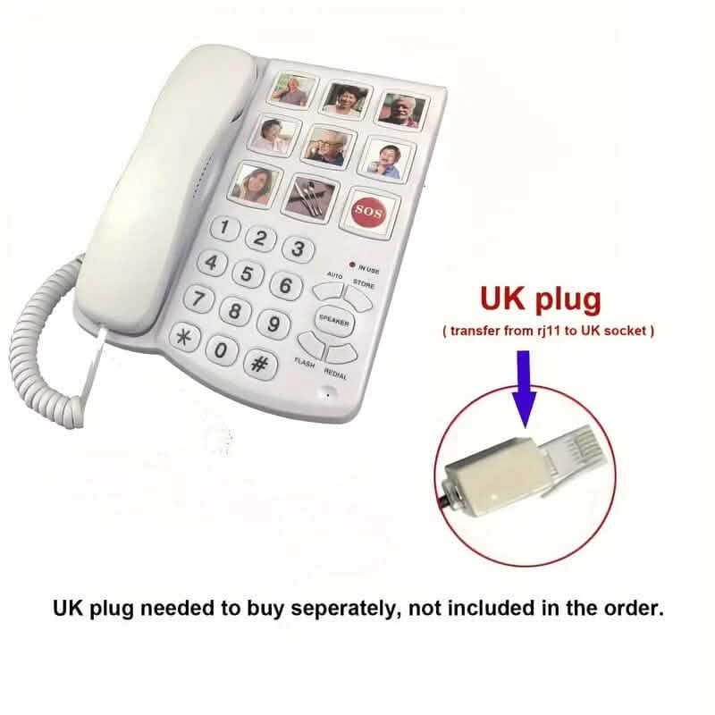 Amplified One Button Touch Big Button Corded Telephone with Speaker