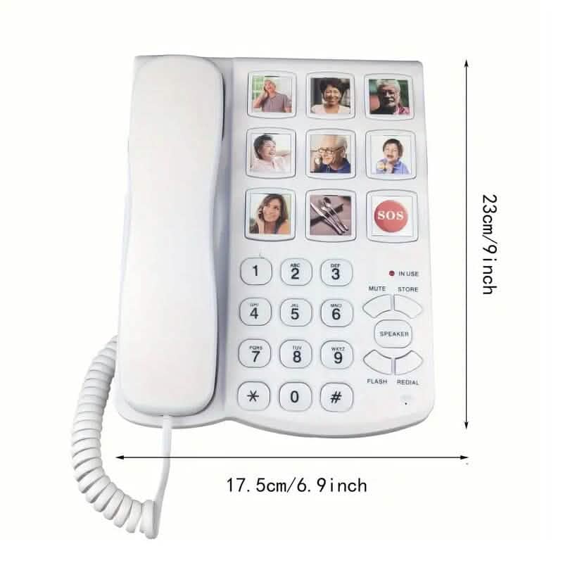 Amplified One Button Touch Big Button Corded Telephone with Speaker