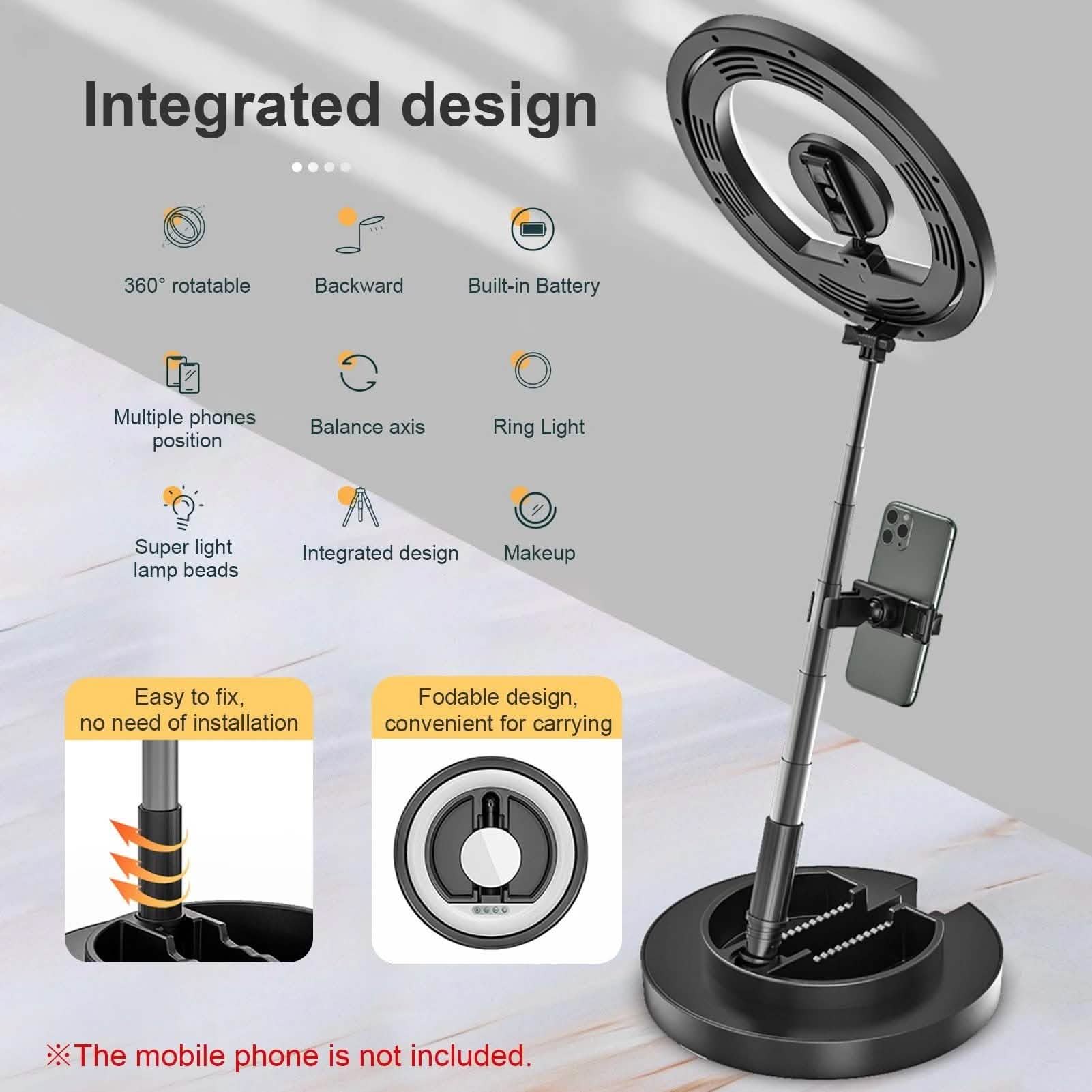 Anneau lumineux mini rotatif Andoer JMT2 PRO 360°