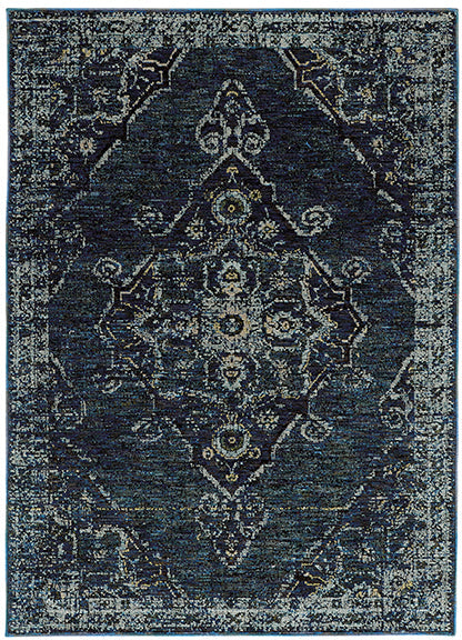 Medalia Area Rug - Blue. Stone Blue
