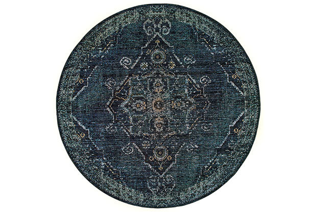 Medalia Area Rug - Blue. Stone Blue