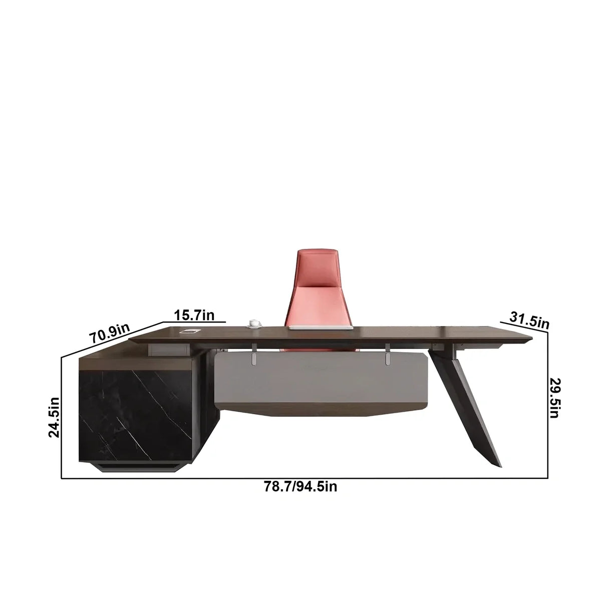 Worley · Modern L-Shaped Executive Desk