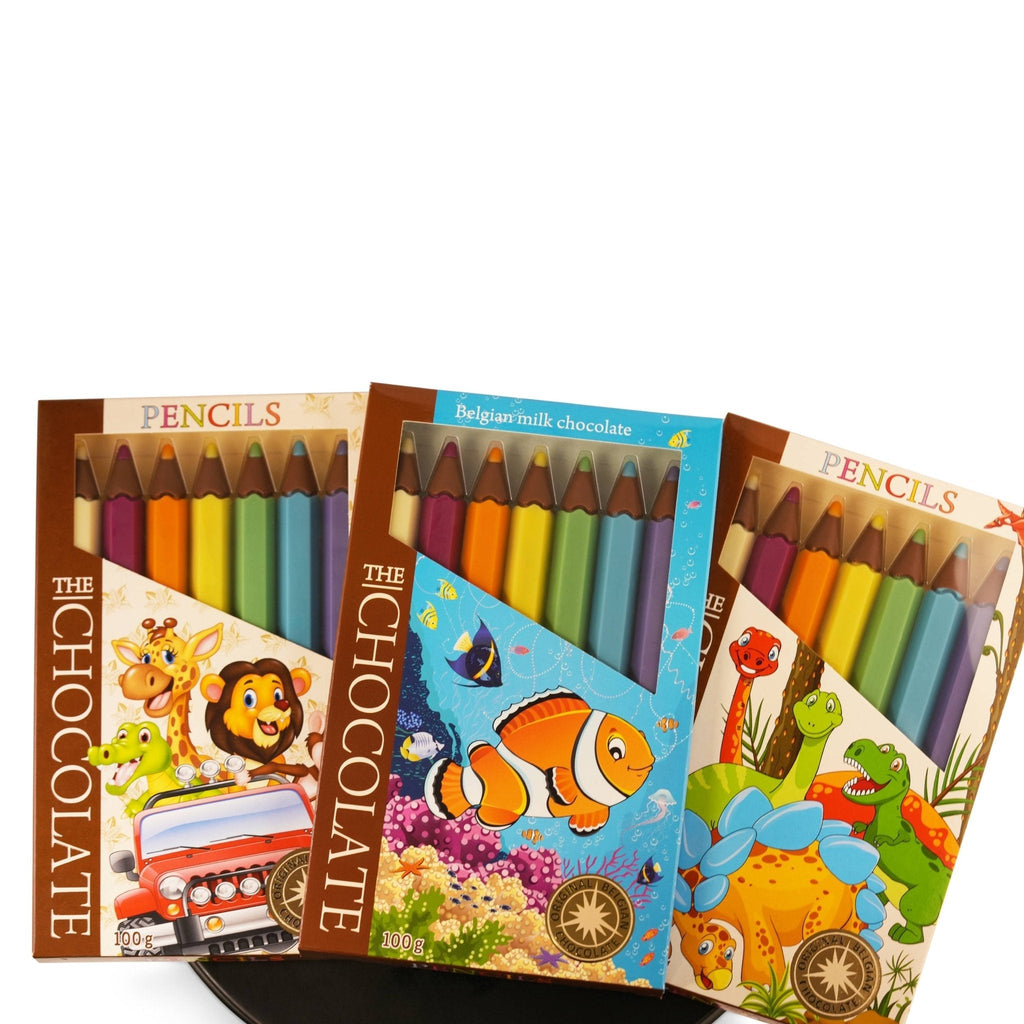 Andy Anand Milk Chocolate Crayon Boxes, 3-Pack, 21 pc – Fun Kids Chocolate Gift, 60% Cocoa Butter, Birthday, Easter & Holiday Gift Box