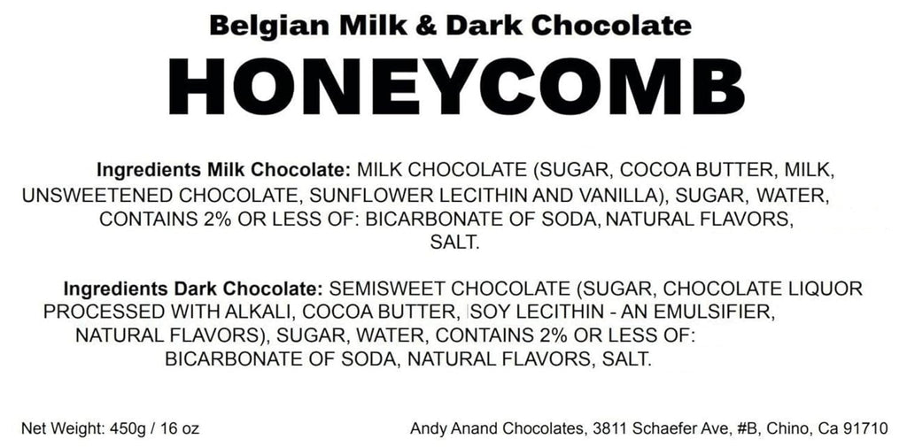 Andy Anand Belgian Milk Chocolate Honeycomb Sponge, 1 lb – Handcrafted Gourmet Gift Box, Luxurious for Birthday & Special Occasions