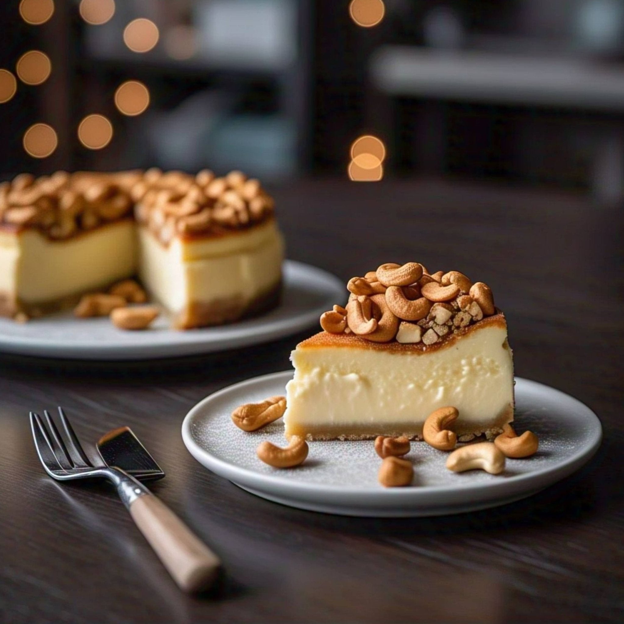 Andy Anand Caramel Cashew Cheesecake, 9-Inch, 2 lb – Handcrafted, Real California Cream Cheese, No Preservatives, Birthday & Holiday Gift