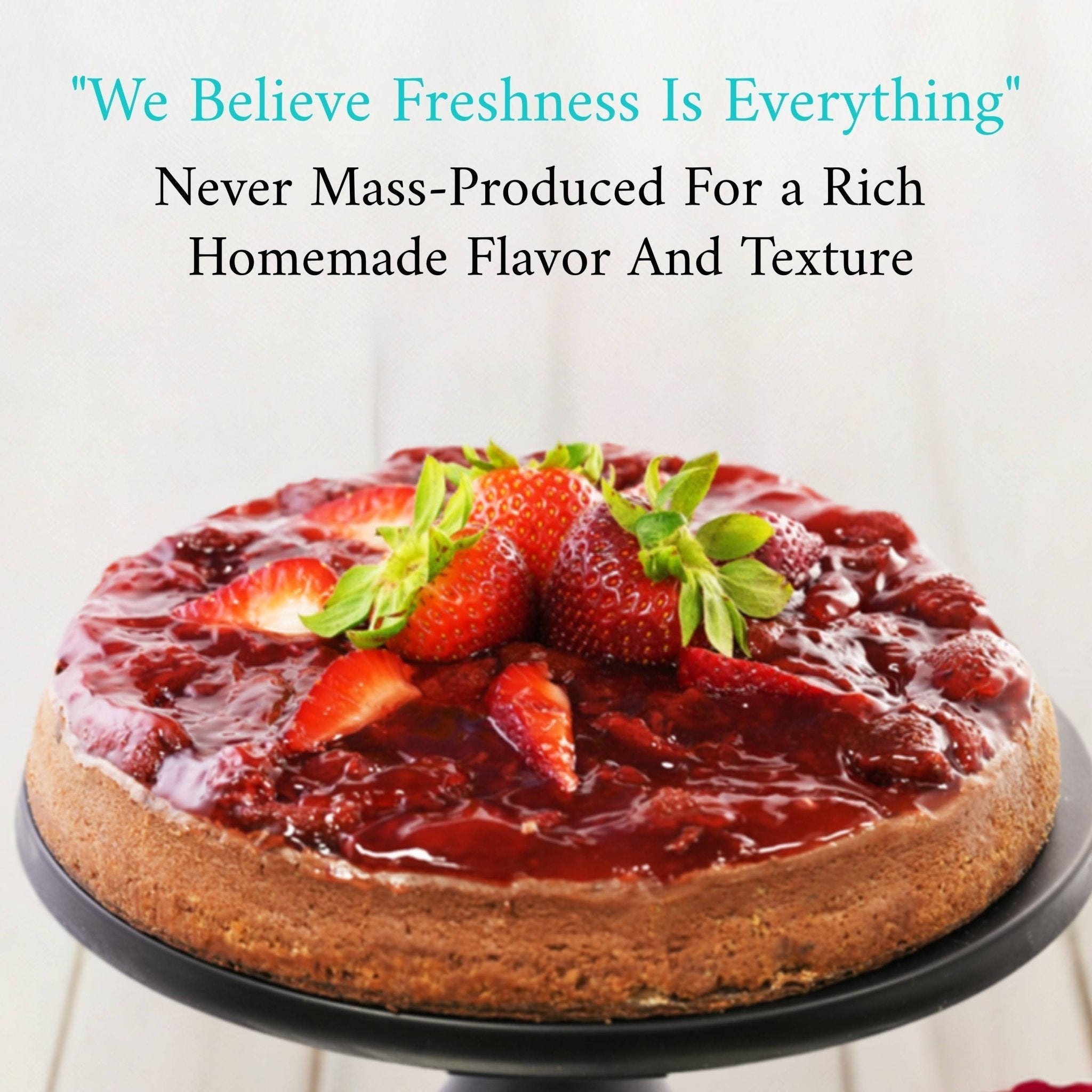 Andy Anand Chocolate Strawberry Cheesecake, 9-Inch, 2.8 lb – Real Chocolate Truffles, California Cream Cheese, No Preservatives Gift Box
