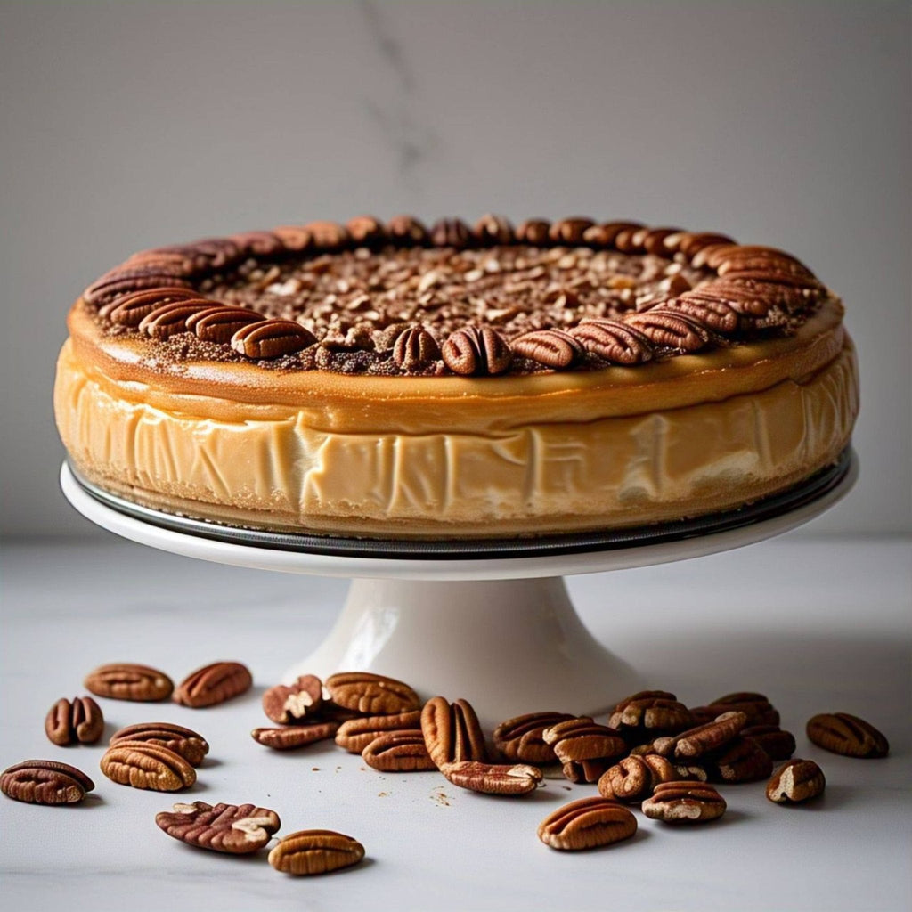 Andy Anand Sugar-Free & Gluten-Free Caramel Pecan Cheesecake, 9-Inch – Diabetic-Friendly, Rich Cream Cheese, Handmade, Birthday Gift Box