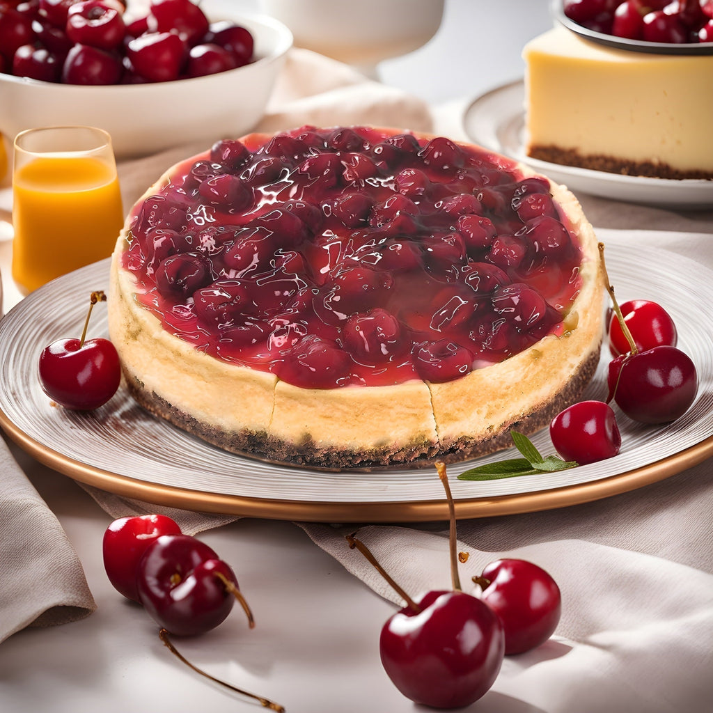 Andy Anand Sugar-Free & Gluten-Free Cherry Cheesecake, 9-Inch – Diabetic-Friendly, Fresh California Cream Cheese, Handmade, Birthday Gift