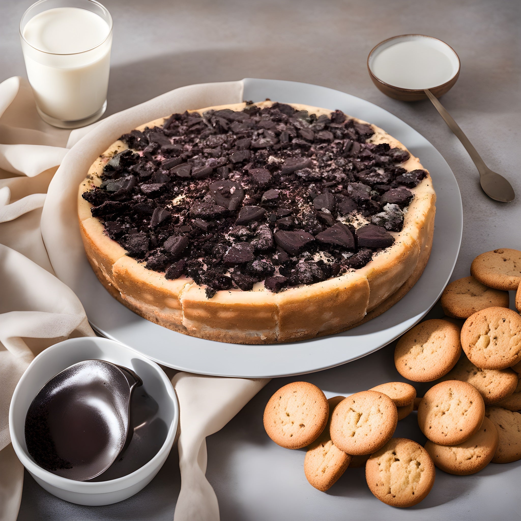 Andy Anand Sugar-Free Cookies & Cream Cheesecake, 9-Inch, 2 lb – Diabetic-Friendly, California Cream Cheese, No Preservatives Gift Box