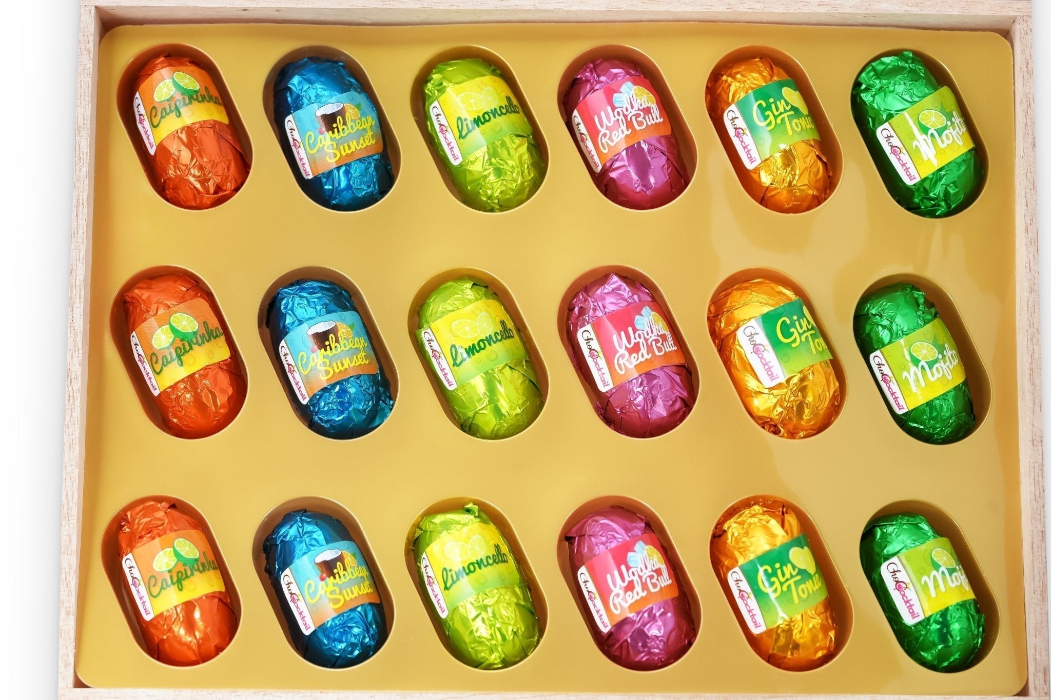 Andy Anand Cocktail-Flavored Vegan Dark Chocolates, 18 pc – Six Non-Alcoholic Flavors, 60% Cocoa Butter, Gluten-Free Birthday Gift Box