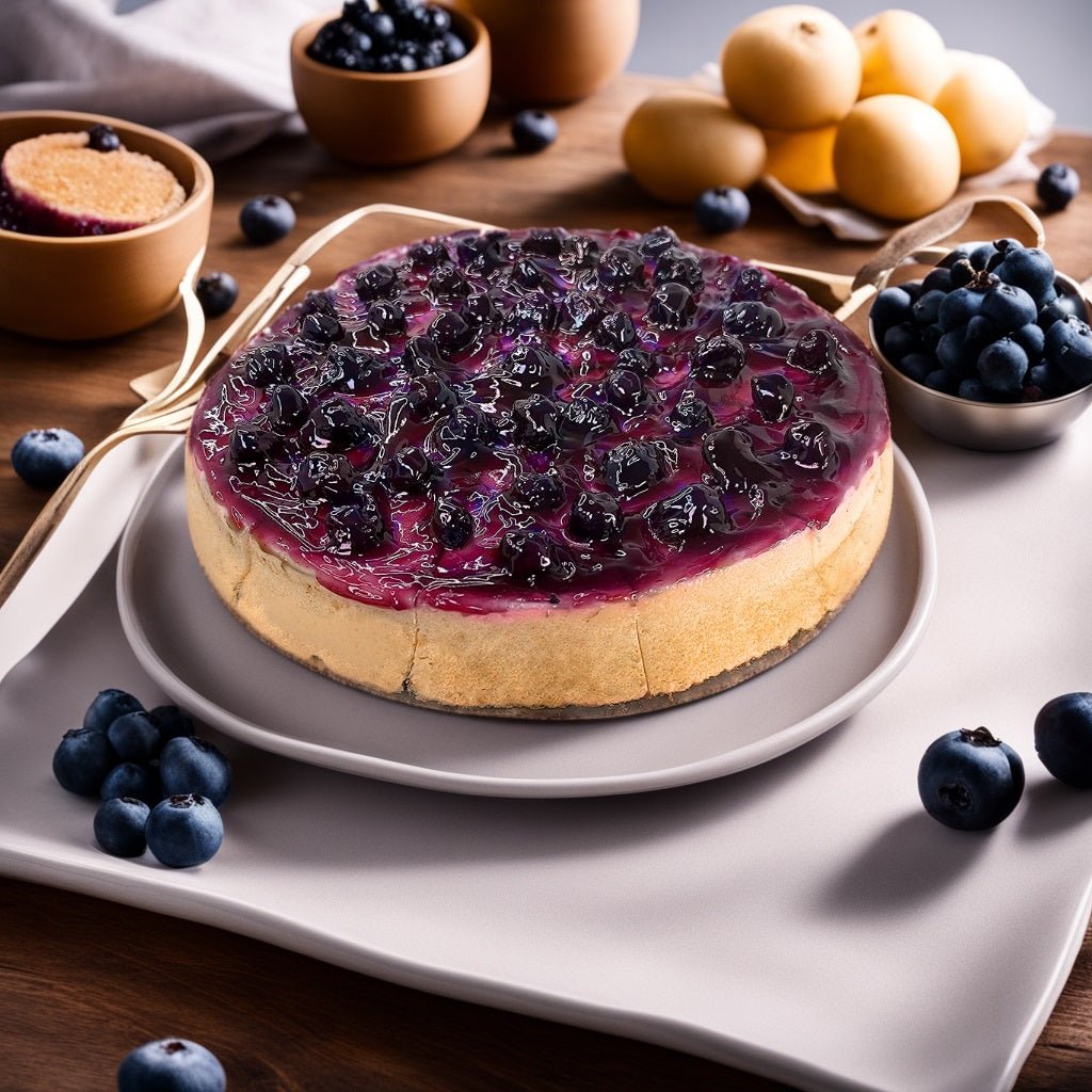 Andy Anand Gluten-Free Blueberry Cheesecake, 9-Inch, 2 lb – Freshly Baked, Real California Cream Cheese, No Preservatives, Birthday Gift Box