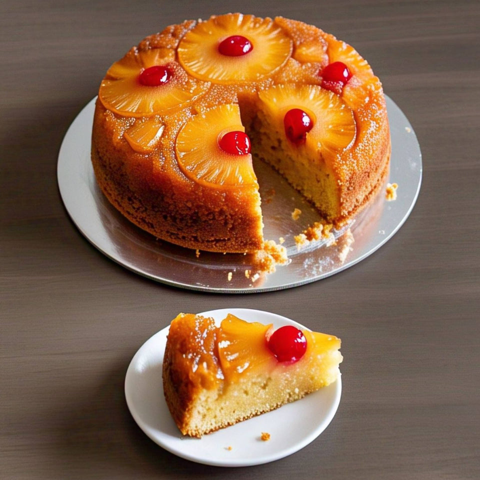 Andy Anand Sugar-Free Pineapple Upside-Down Cake, 9-Inch – Caramelized Pineapple, Keto & Diabetic-Friendly, No Preservatives, Birthday Gift