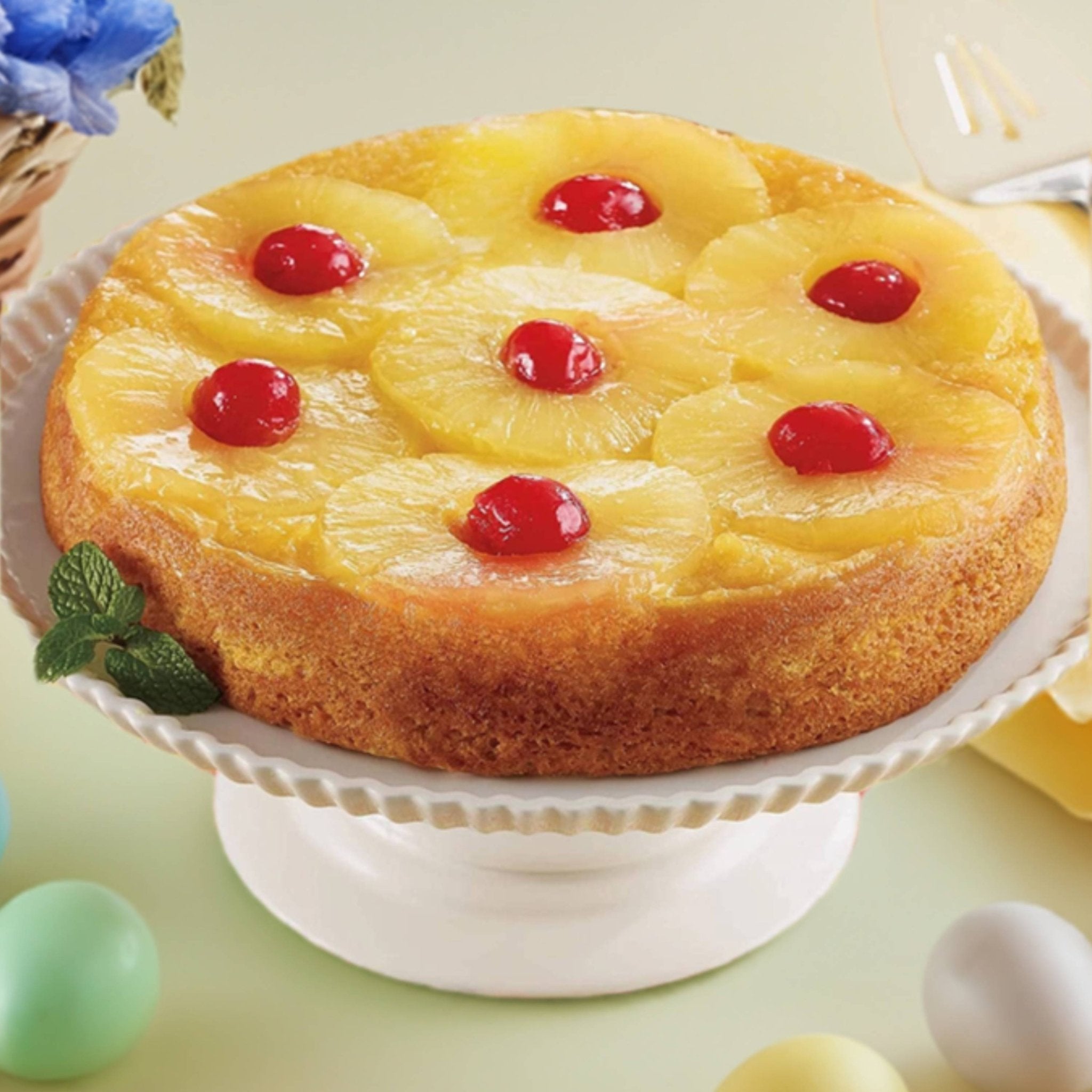 Andy Anand Gluten-Free Dairy-Free Pineapple Upside-Down Cake, Vegan-9-Inch, 2.4 lb – Caramelized Pineapple, All-Natural, No Preservatives, Birthday Gift Box