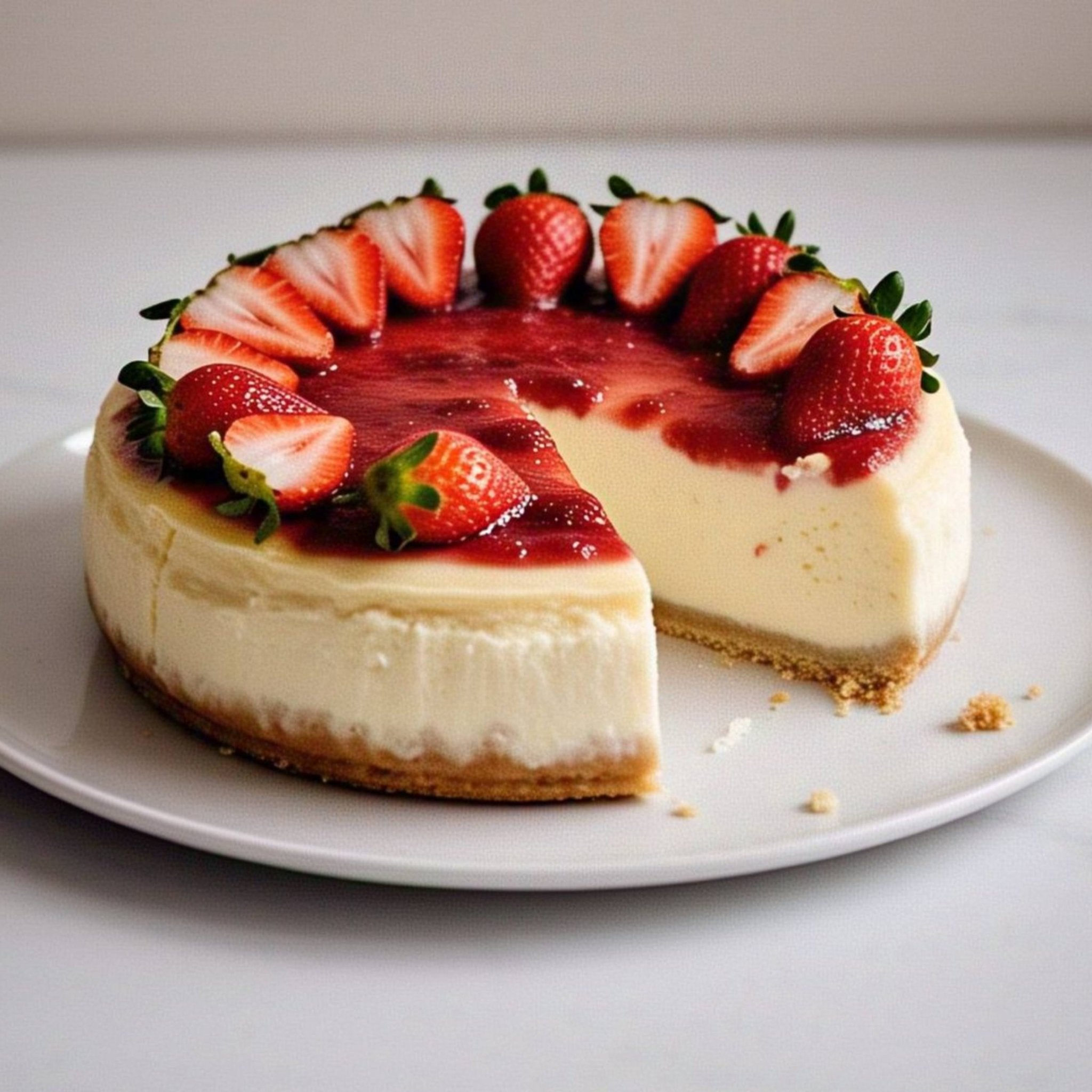 Andy Anand Sugar-Free & Gluten-Free Strawberry Cheesecake, 9-Inch – Diabetic-Friendly, California Cream Cheese, Birthday & Holiday Gift Box