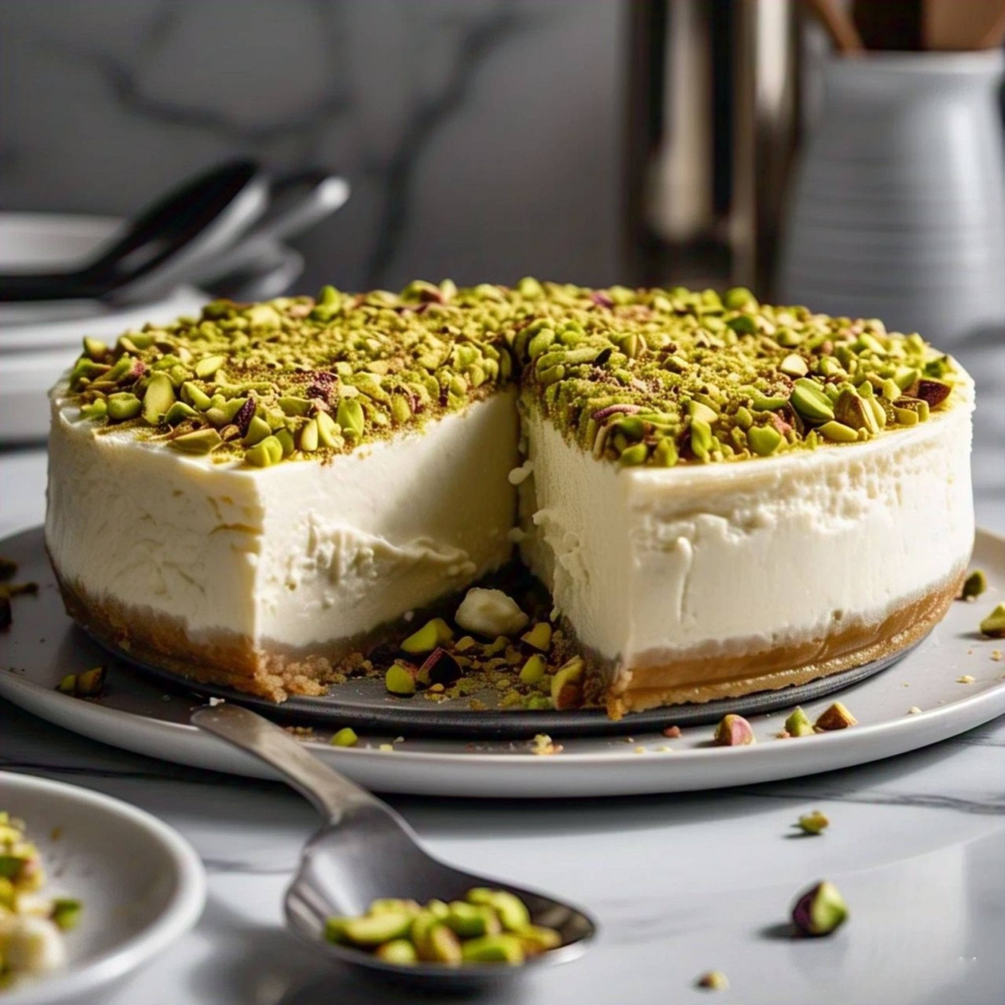 Andy Anand Sugar-Free & Gluten-Free Caramel Pistachio Cheesecake, 9-Inch – Diabetic-Friendly, Cream Cheese, Birthday & Holiday Gift Box