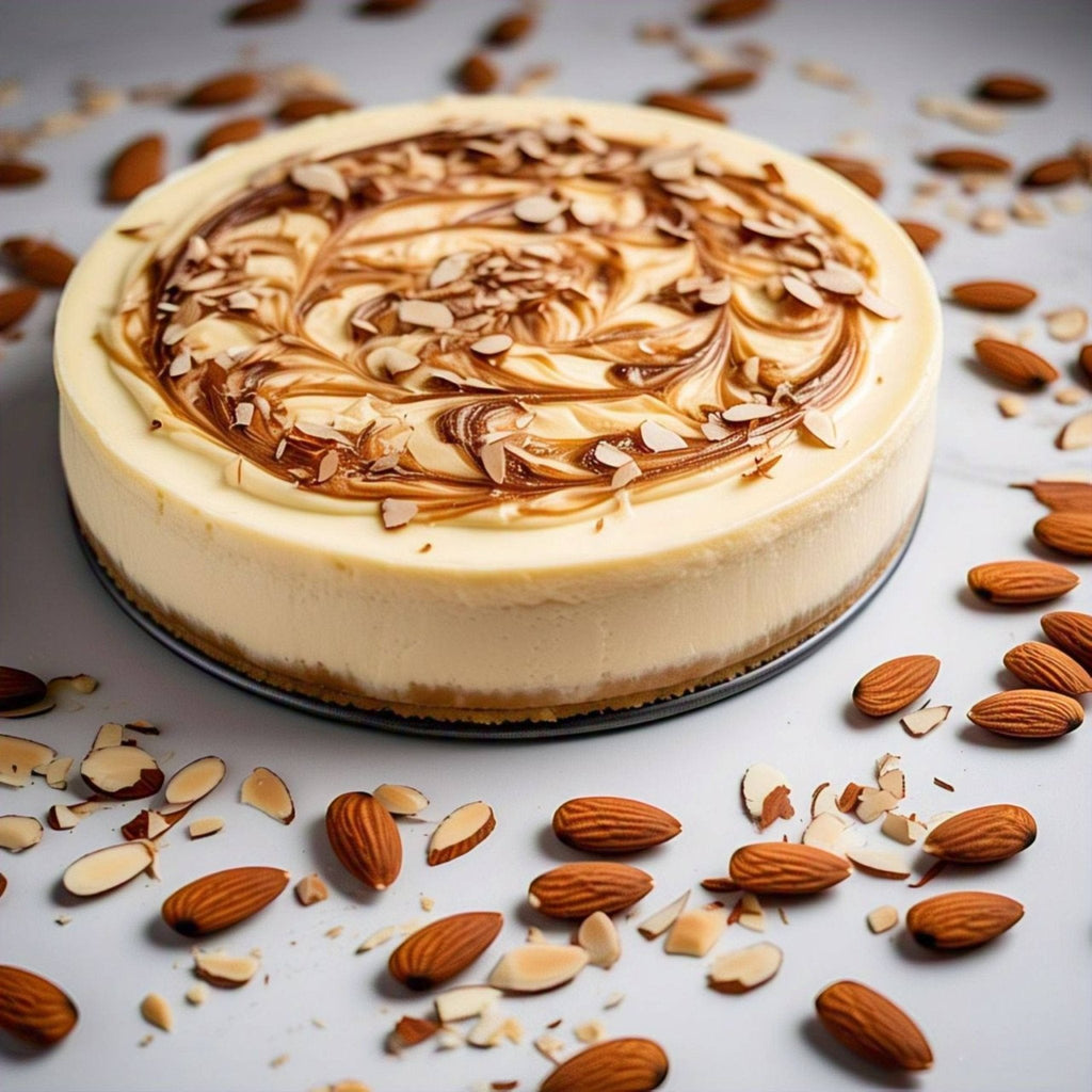 Andy Anand Sugar-Free Almond Cheesecake, 9-Inch, 2 lb – Diabetic-Friendly, Real California Cream Cheese, No Preservatives, Birthday Gift
