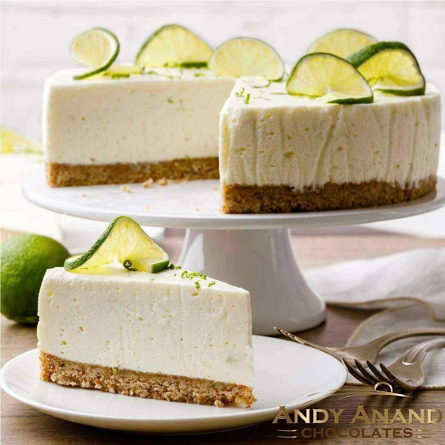 Andy Anand Key Lime Cheesecake, 9-Inch, 2 lb – Creamy Citrus Dessert, Real California Cream Cheese, Fresh Eggs, Birthday & Celebration Gift
