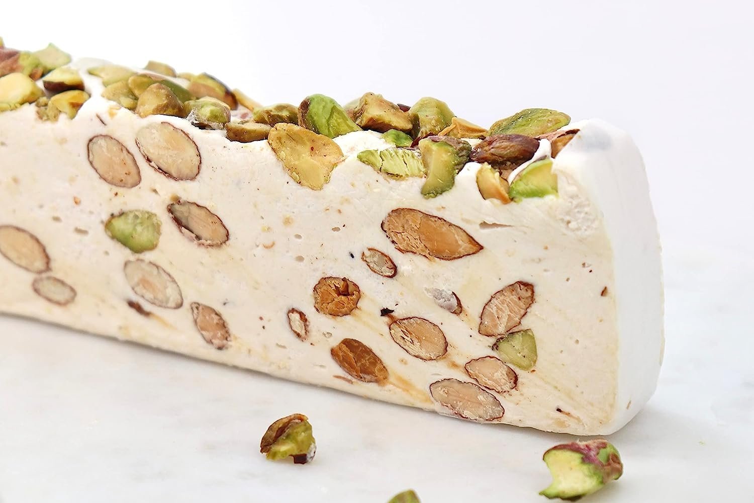 Andy Anand Roasted Pistachio Soft Truron Nougat, 7 oz – Spanish Homemade-Style, Wildflower Honey, Gluten-Free Gourmet Snack Gift Box