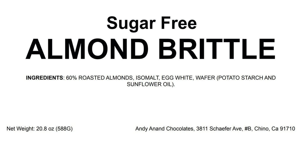 Andy Anand Sugar-Free & Gluten-Free Roasted Almond Nougat Brittle, 7 oz – Diabetic-Friendly Italian Torrone, Keto-Friendly Gourmet Gift Box