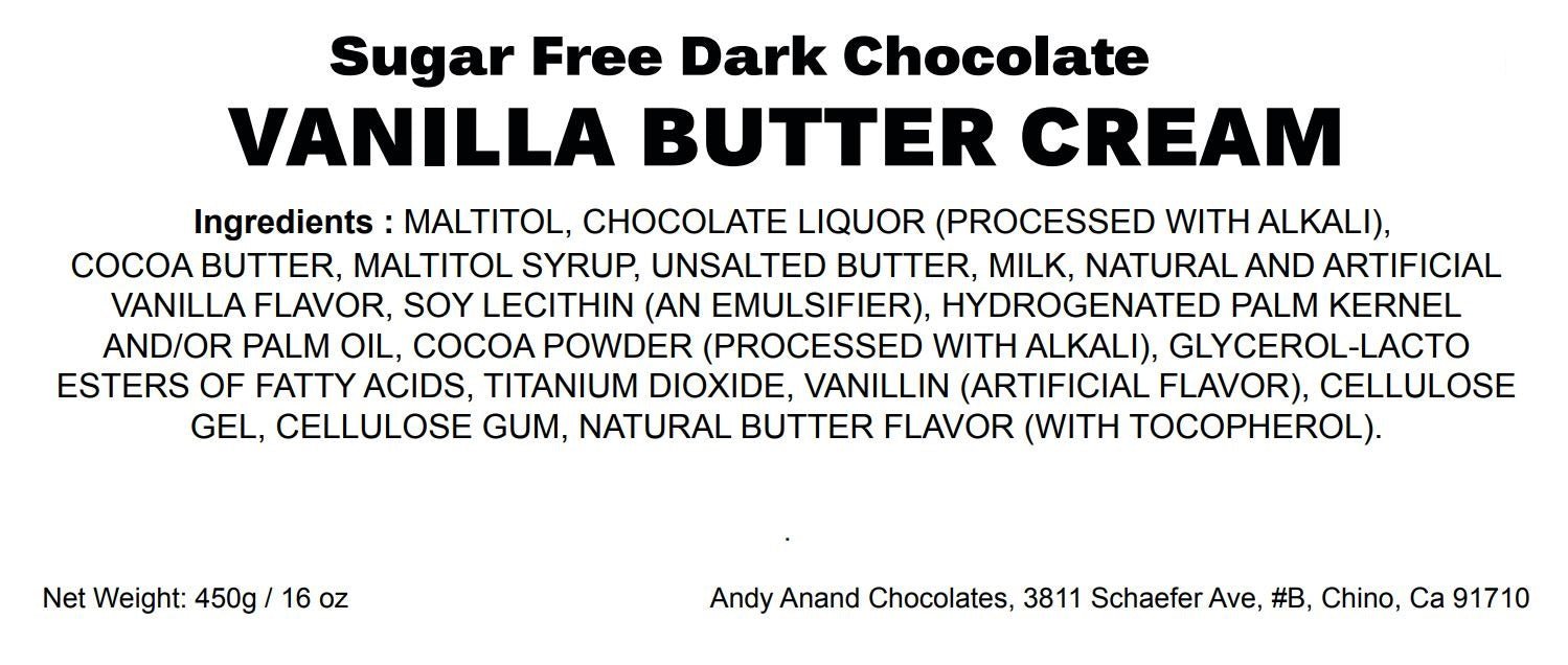 Andy Anand Sugar-Free Vanilla Butter Cream Dark Chocolates, 25 pc – Diabetic-Friendly, Keto, Gluten-Free, Birthday & Valentine's Gift Box