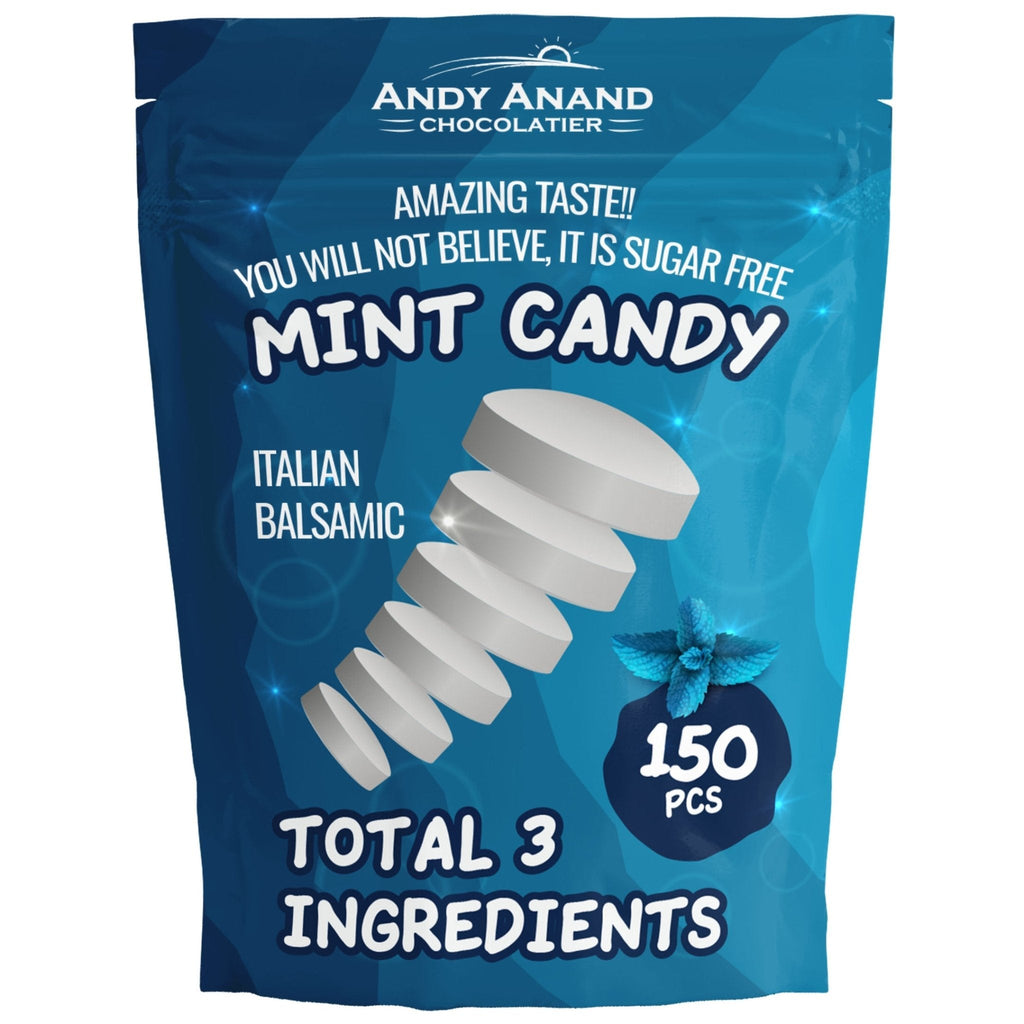 Andy Anand Sugar-Free Italian Balsamic Mint Candy, 300 pc, 7 oz – Imported, Keto, Vegan, Gluten-Free, Diabetic-Friendly Gourmet Gift Box