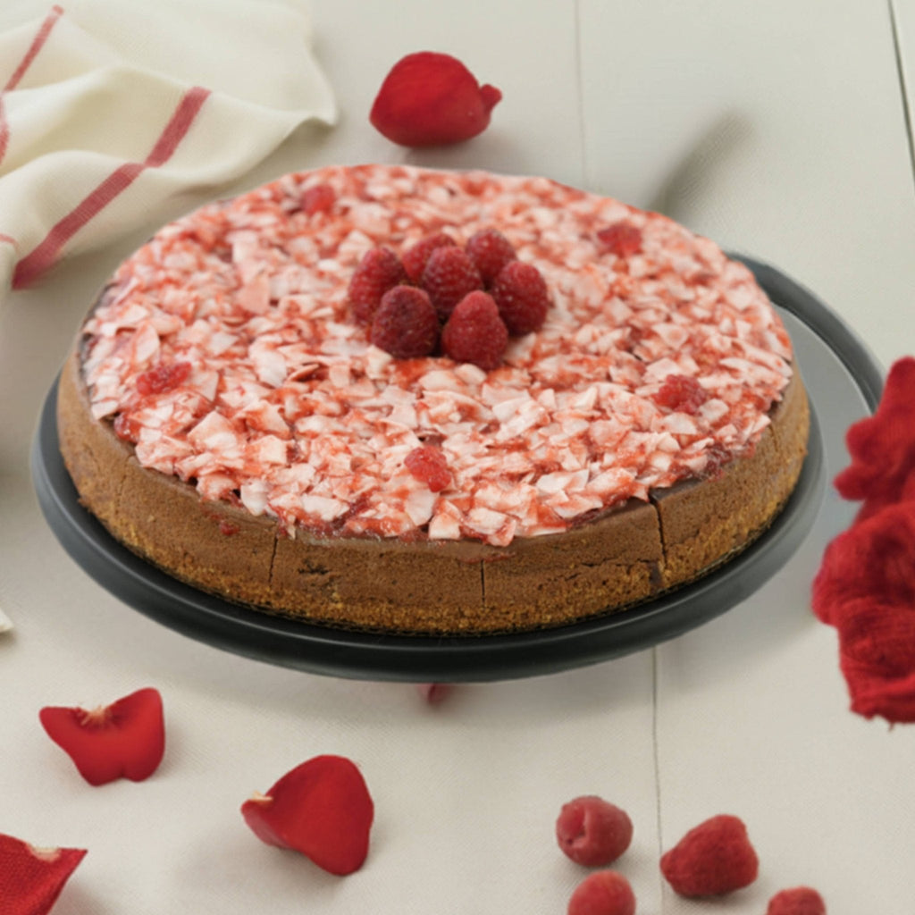 Andy Anand Sugar-Free Raspberry Coconut Chocolate Cheesecake, 9-Inch, 2.6 lb – Chocolate Truffles, Diabetic-Friendly, Birthday Gift Box