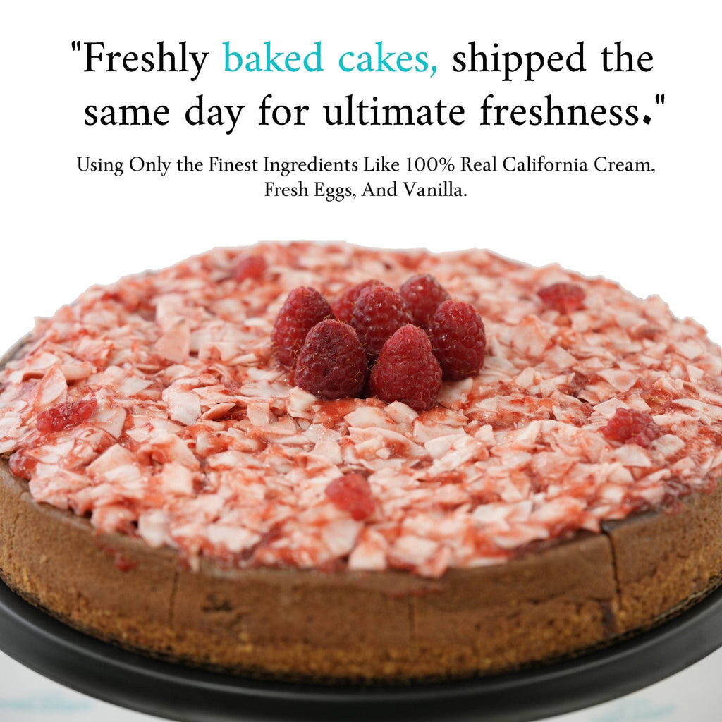 Andy Anand Sugar-Free Raspberry Coconut Chocolate Cheesecake, 9-Inch, 2.6 lb – Chocolate Truffles, Diabetic-Friendly, Birthday Gift Box