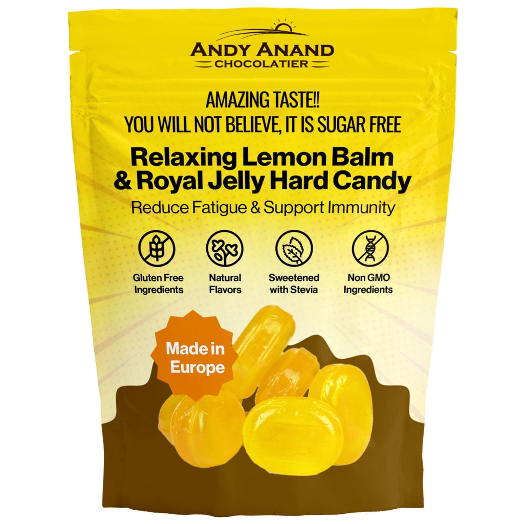 Andy Anand Sugar-Free Lemon Balm Hard Candy with Royal Jelly, 7 oz – European Imported, Keto & Diabetic-Friendly Gourmet Snack Gift Box