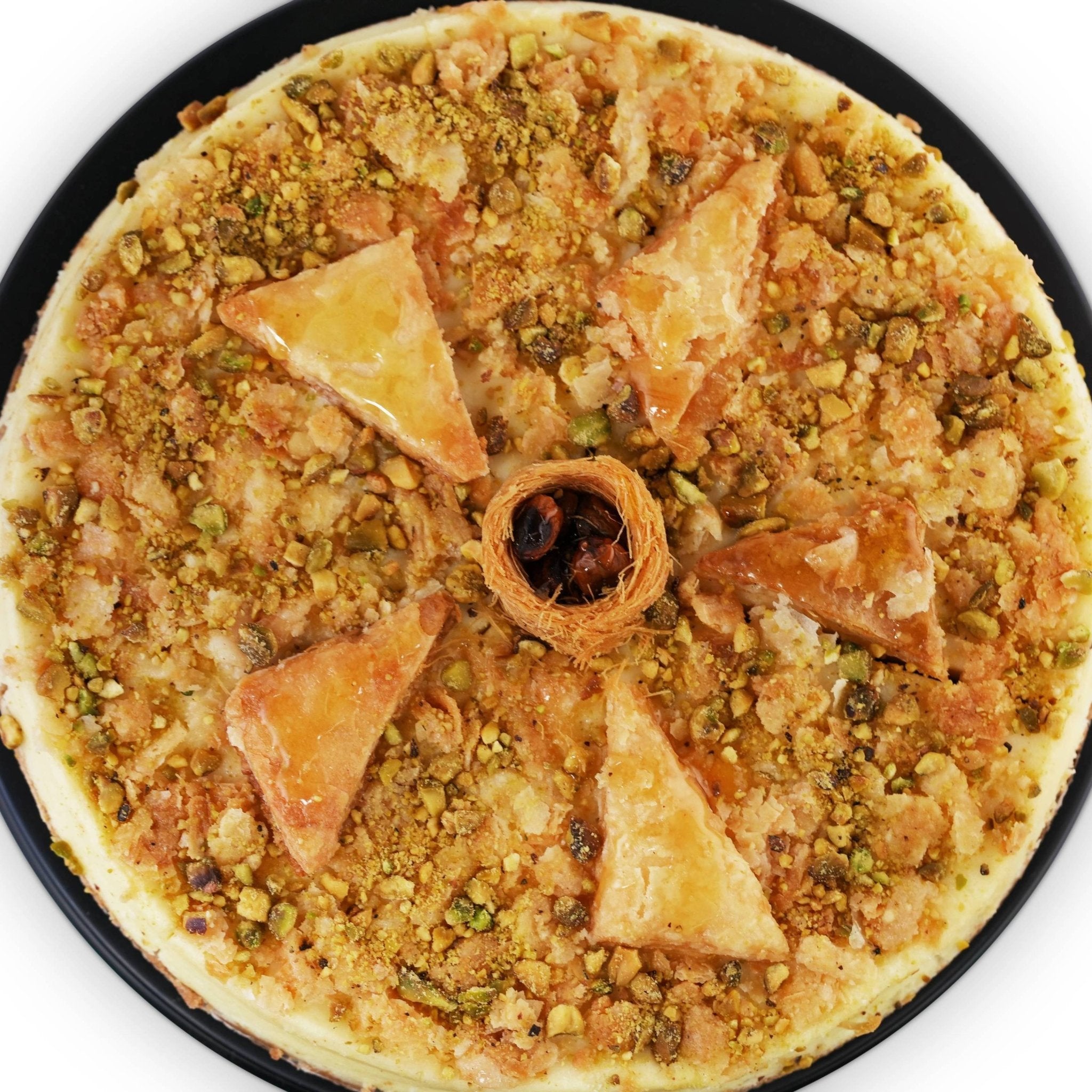Andy Anand Baklava Cheesecake, 9-Inch, 2.8 lb – Turkish Honey & California Cream Fusion, Pistachio & Walnut, Gourmet Birthday Gift Box