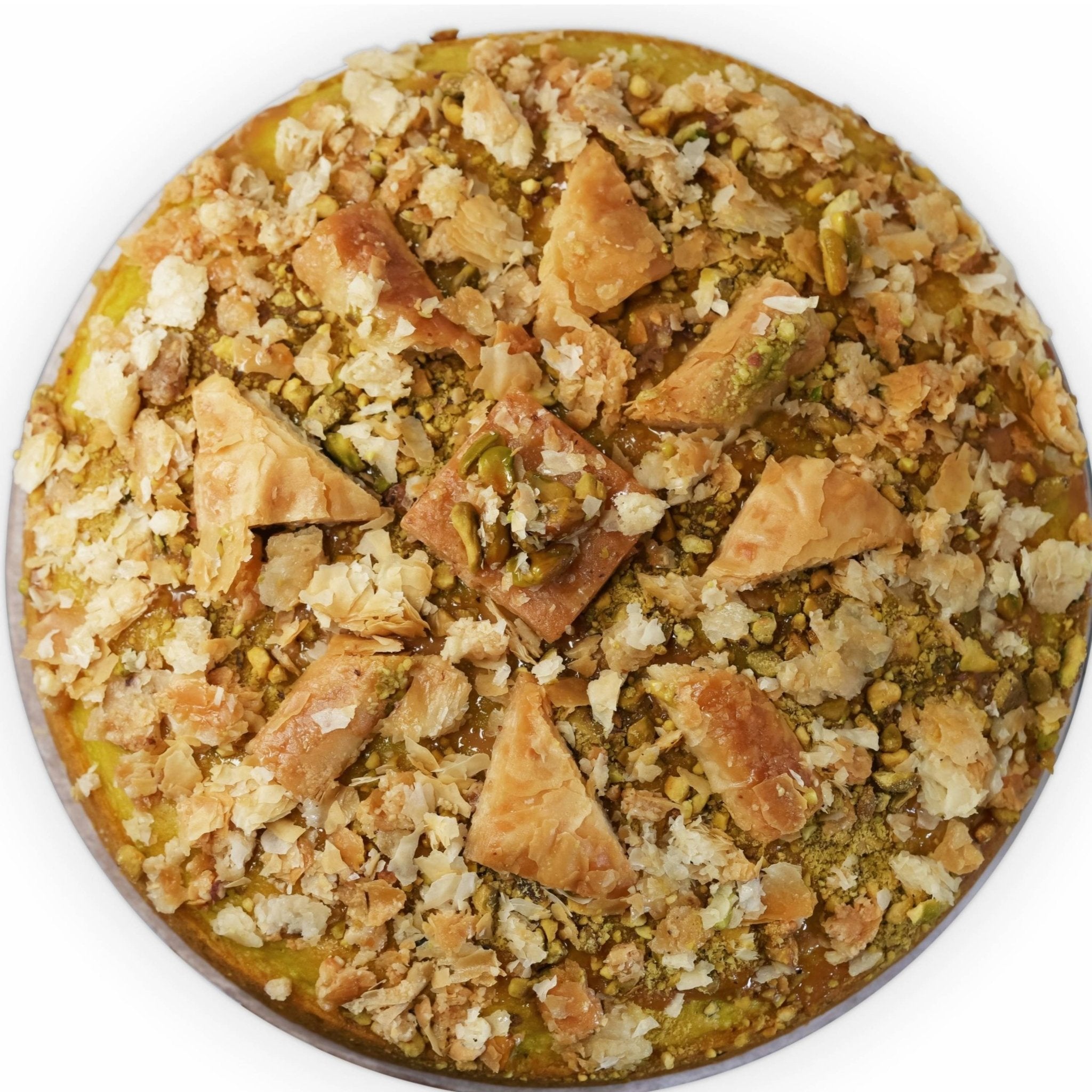 Andy Anand Baklava Pistachio Cake, 9-Inch, 2.8 lb – Turkish Baklava & California Pistachio Fusion, Freshly Baked, Birthday Gift Box
