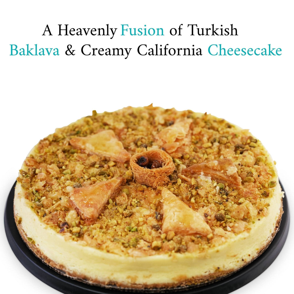 Andy Anand Sugar-Free Baklava Cheesecake, 9-Inch, 2.8 lb – Turkish & California Fusion, Diabetic-Friendly, No Preservatives, Birthday Gift