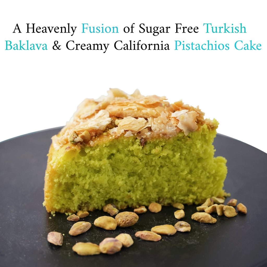 Andy Anand Sugar-Free Baklava Pistachio Cake, 9-Inch, 2.8 lb – Turkish & California Fusion, Keto, Diabetic-Friendly Birthday Gift Box