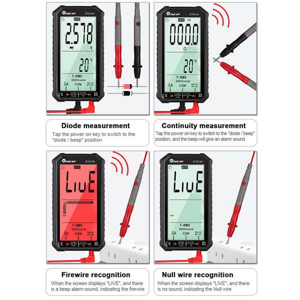 ANENG 4.7-Inch LCD Display 6000 Count AC/DC Digital Multimeter