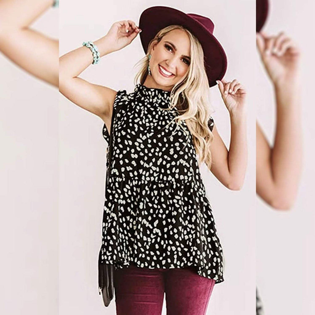 Angashion Blouse Tunique Courte Décontractée Imprimé Floral pour Femmes