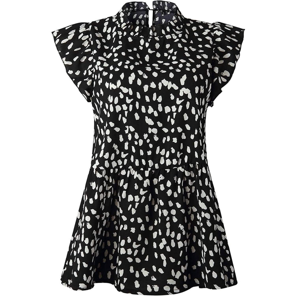 Angashion Blouse Tunique Courte Décontractée Imprimé Floral pour Femmes