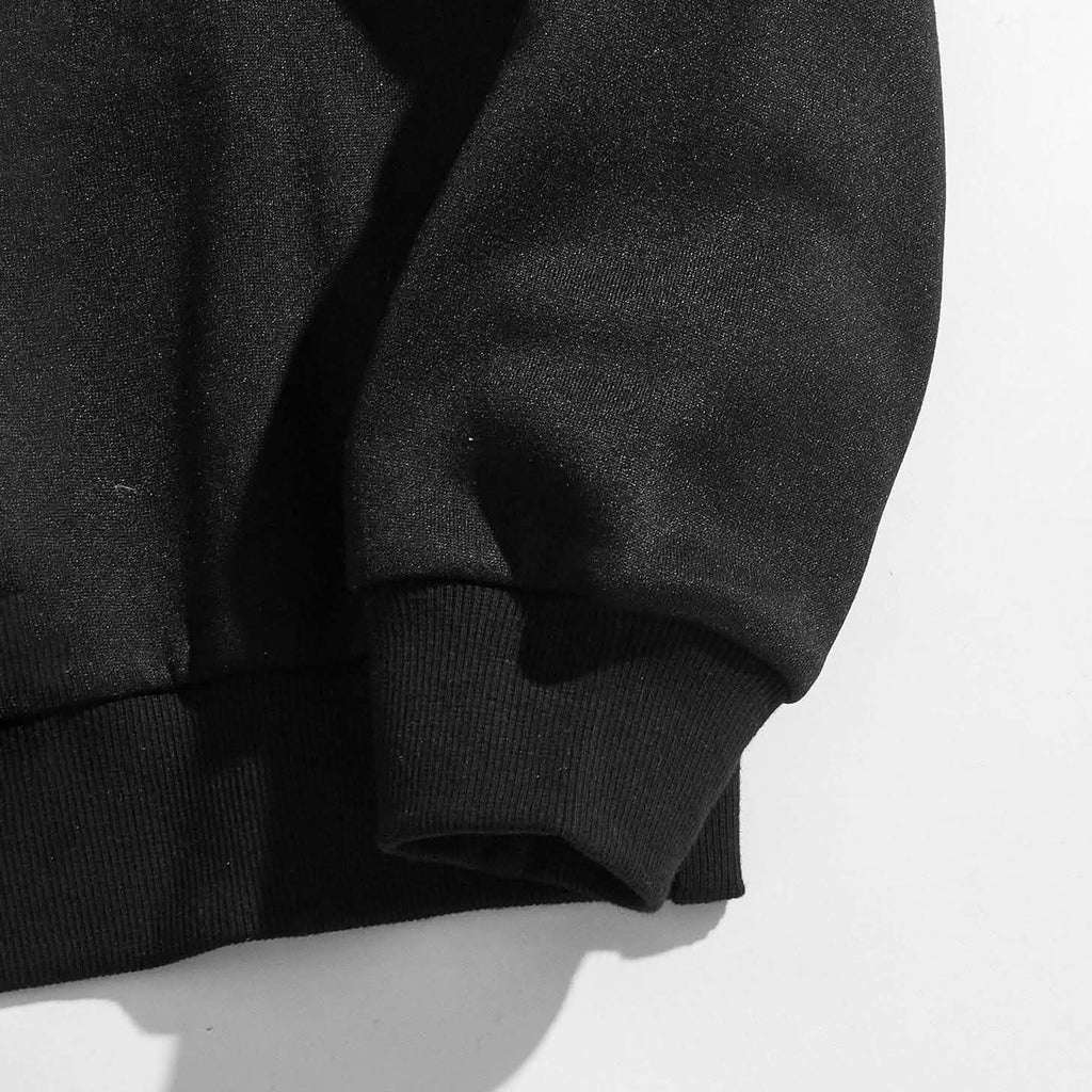 Angel and Letter Graphic Oversized Thermal Sweatshirt
