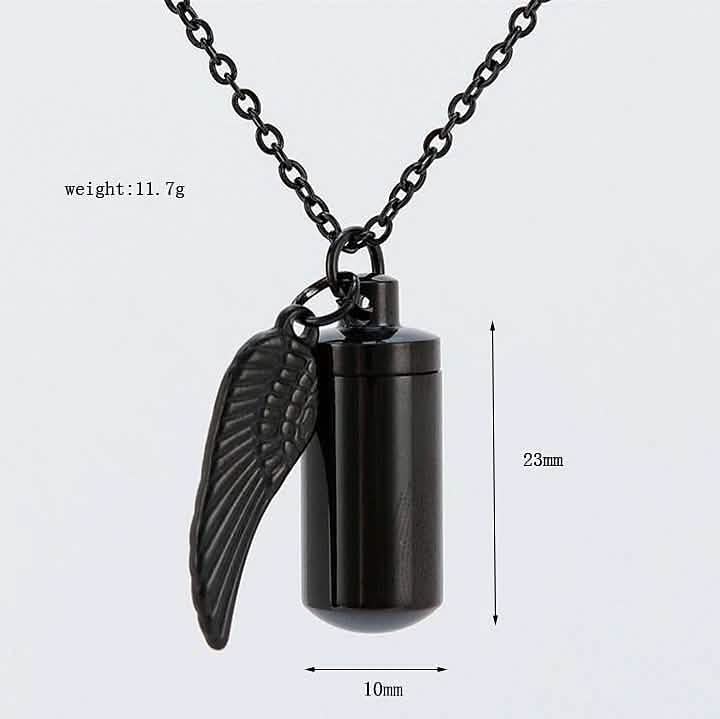 Collier Cendres Ailes d'Ange en Acier Inoxydable