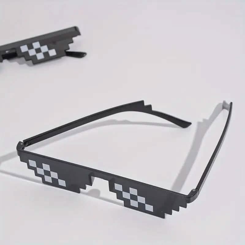 Lunettes de fête amusantes motif mosaïque de pixels Anime
