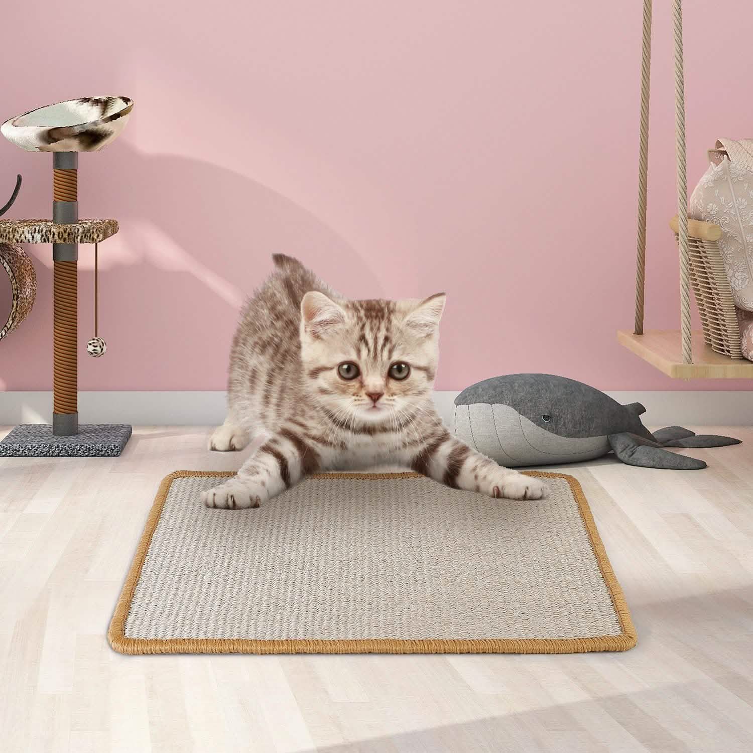 滑り止めマット 横型猫用床引っかきパッドラグ