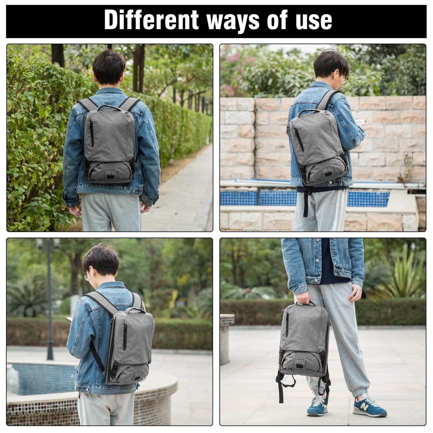 Sac à dos antivol pour ordinateur portable 14 pouces pour voyage d'affaires et école, étanche