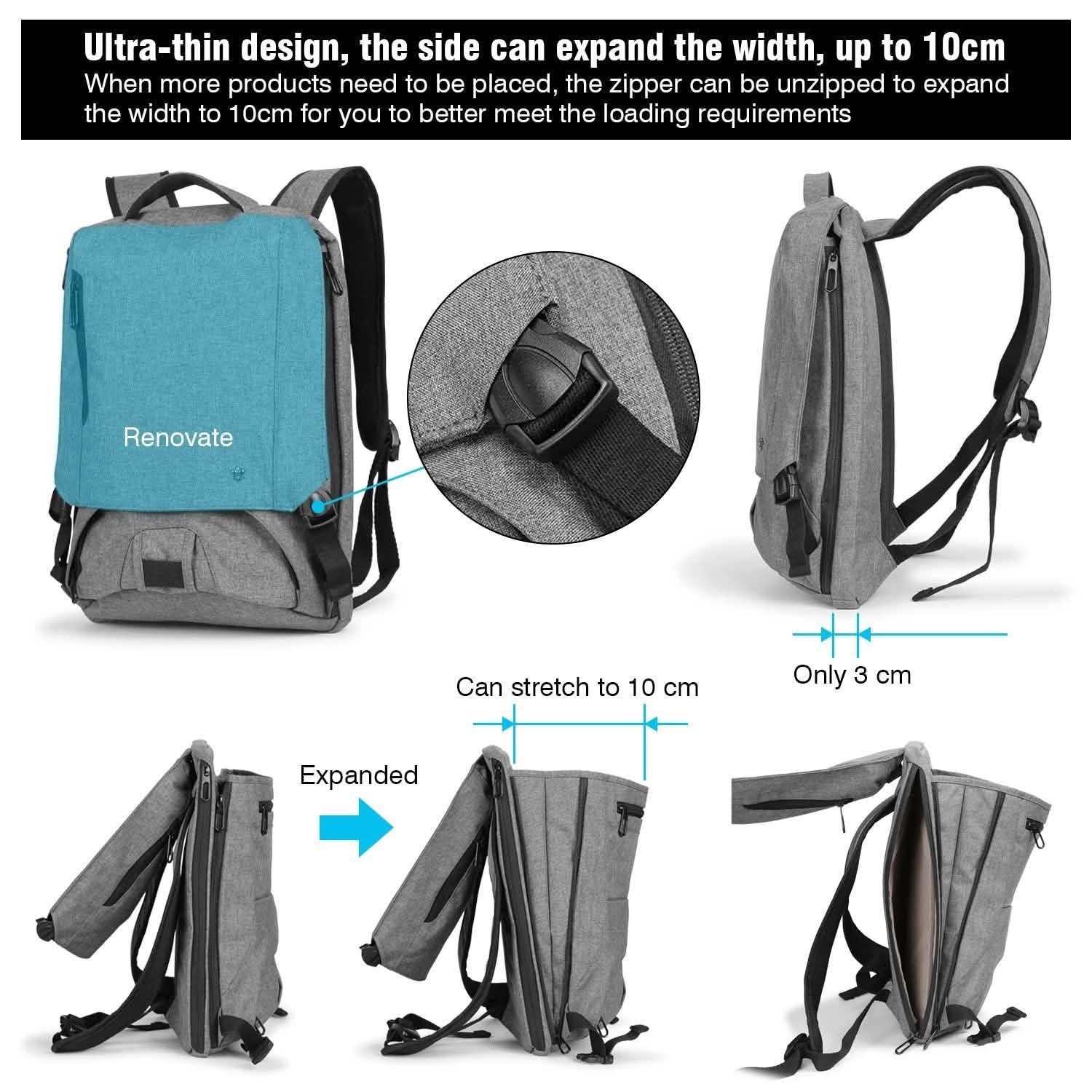 Sac à dos antivol pour ordinateur portable 14 pouces pour voyage d'affaires et école, étanche