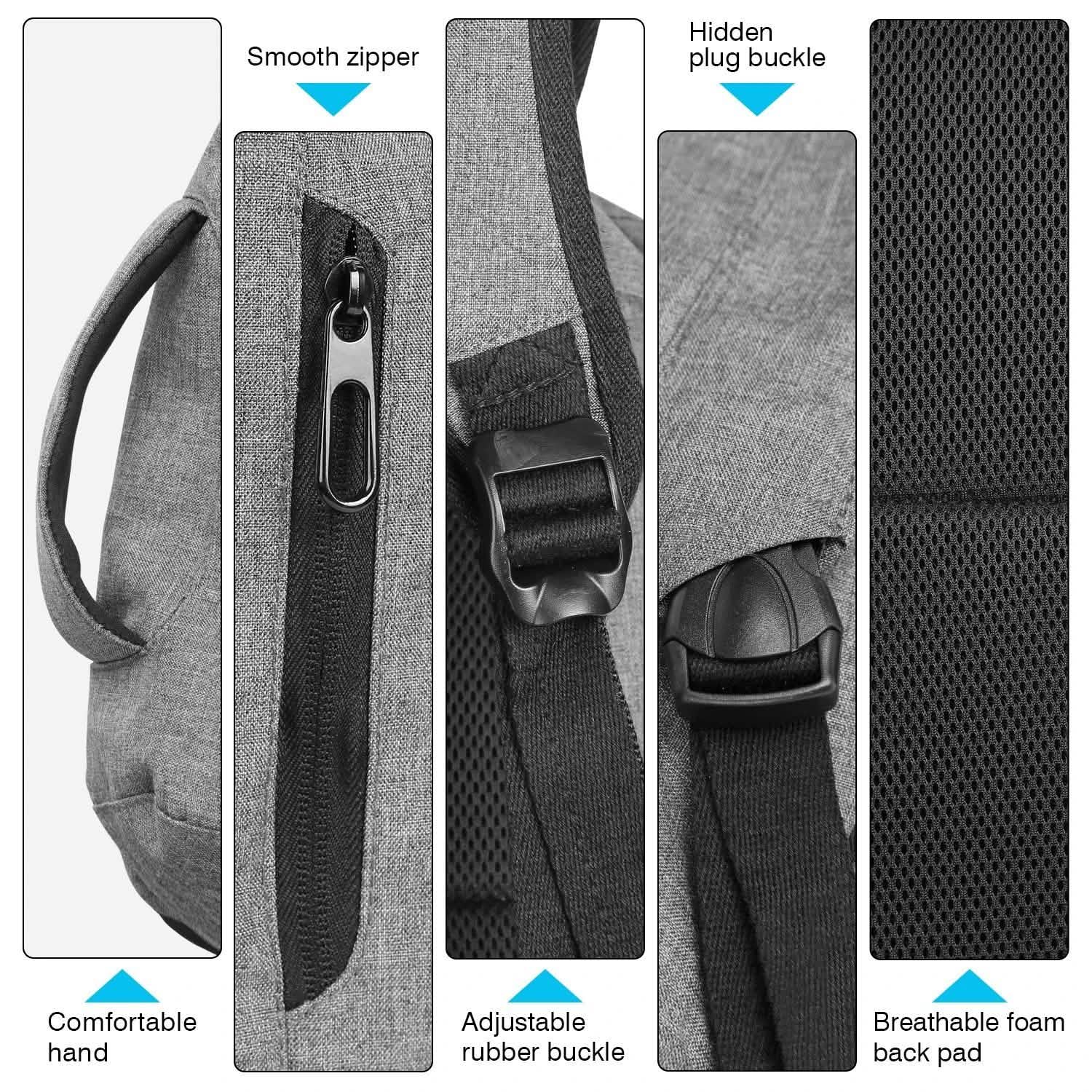 Sac à dos antivol pour ordinateur portable 14 pouces pour voyage d'affaires et école, étanche