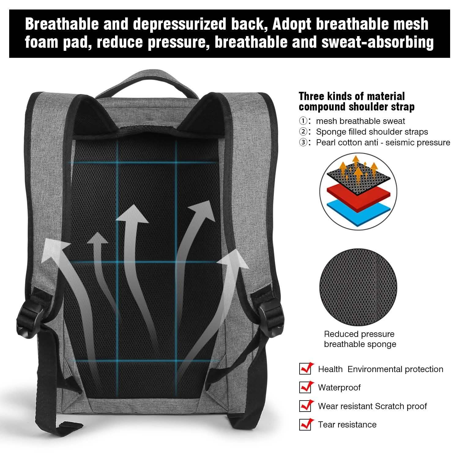 Sac à dos antivol pour ordinateur portable 14 pouces pour voyage d'affaires et école, étanche