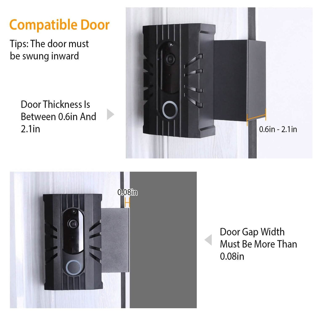 Support de porte antivol pour sonnette vidéo compatible avec la plupart des accessoires de caméra de sonnette