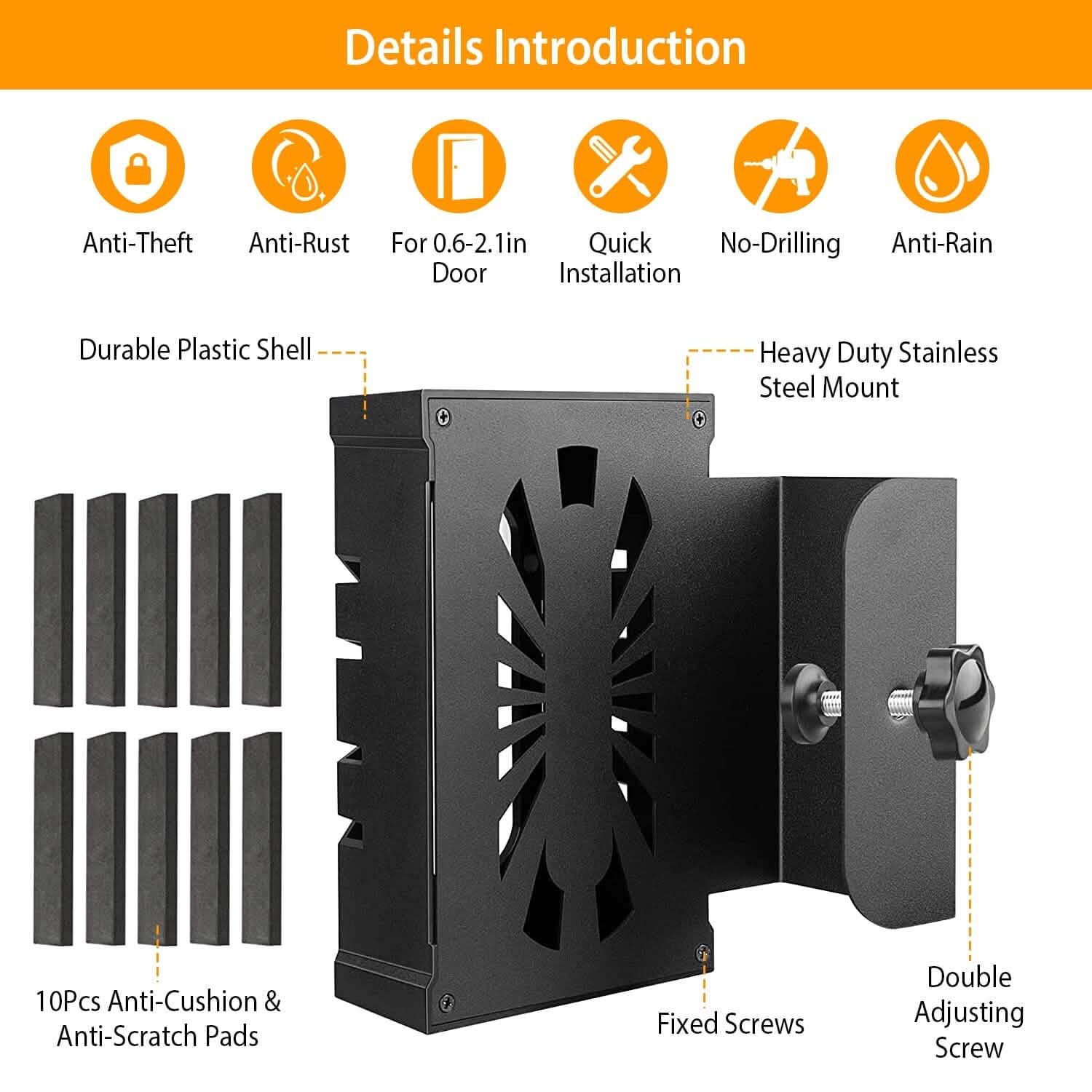 Support de porte antivol pour sonnette vidéo compatible avec la plupart des accessoires de caméra de sonnette