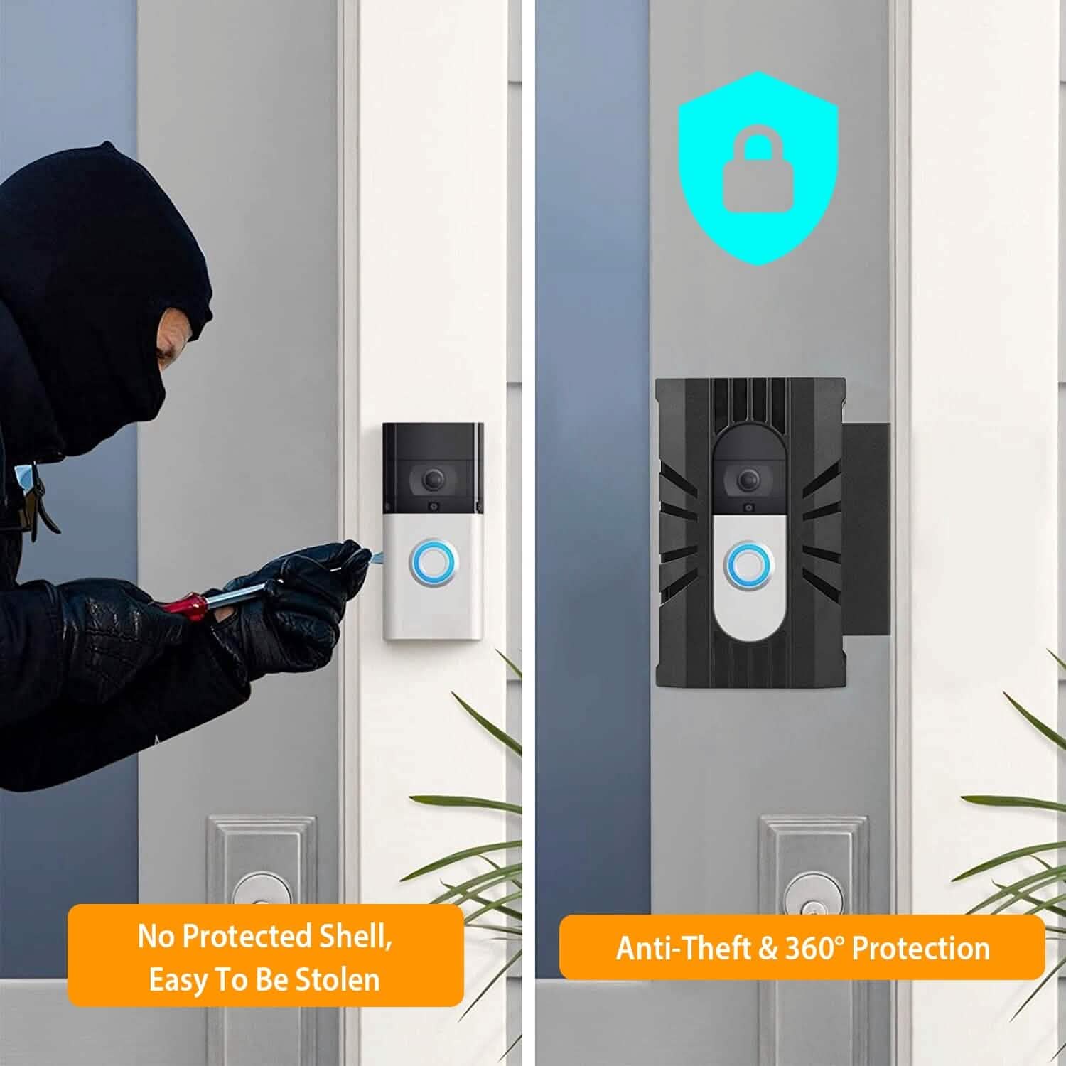 Support de porte antivol pour sonnette vidéo compatible avec la plupart des accessoires de caméra de sonnette