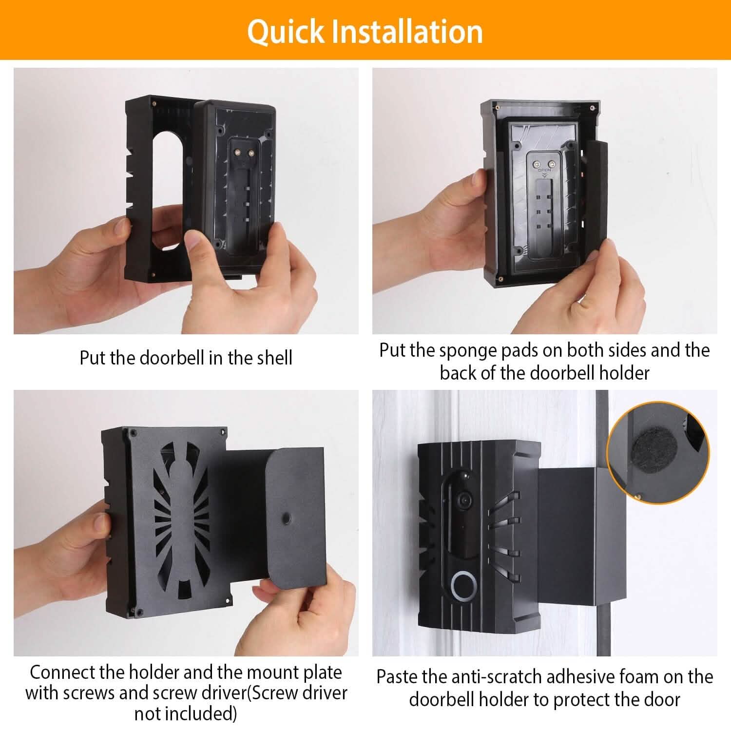 Support de porte antivol pour sonnette vidéo compatible avec la plupart des accessoires de caméra de sonnette
